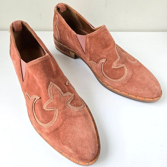 Freda Salvador NEW Chelsea Loafer Suede Leather Oxford Western Womens Size 5 - Picture 1 of 16